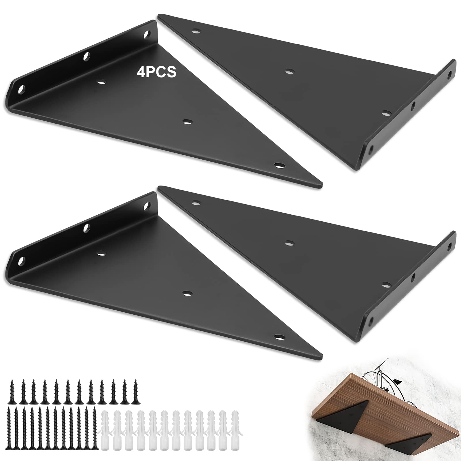 Buy 4 Pack Shelf Brackets 9 inch Triangle Brackets for Shelves