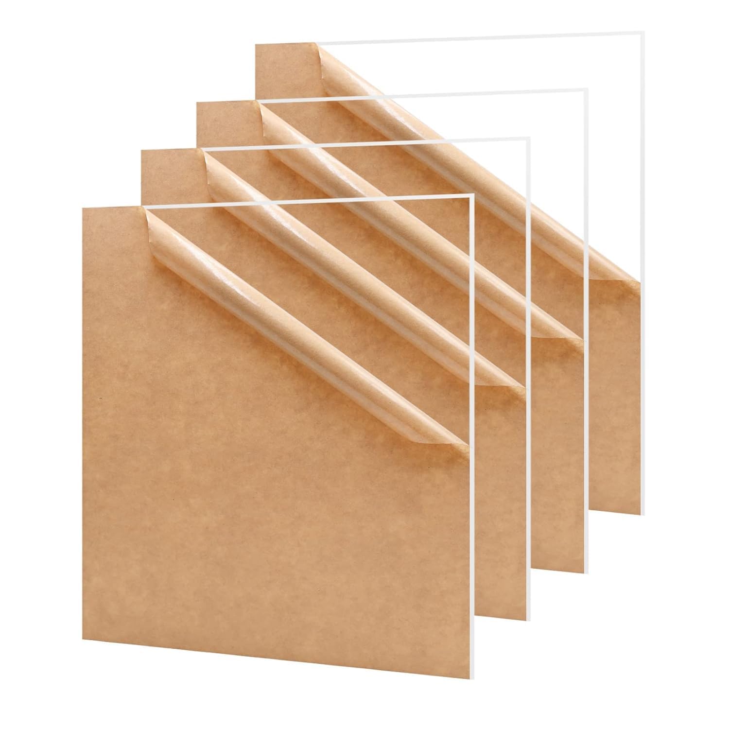 RD (Pack of 4) 8 x 8 Inch Transparent Square Acrylic Sheets (300 x 300 mm) 2 mm Thickness Laser Cut Clear Acrylic Sheet Board for Glass Art Painting, DIY Crafts, Photo Frames, School Project-image-17