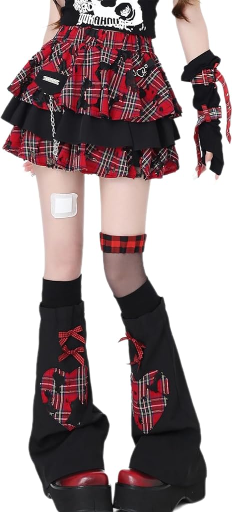 Amazon.co.jp: [LAVASEON] チェック柄 スカート パンク フリル