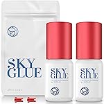2 Bottles Sky Glue for Eyelash Extensions S+ | Super Strong Black Lash Extension Adhesive for Professional Long Lasting Semi Permanent Individual Lash Extensions | Fast Drying / 7+ Week Retention 5ml