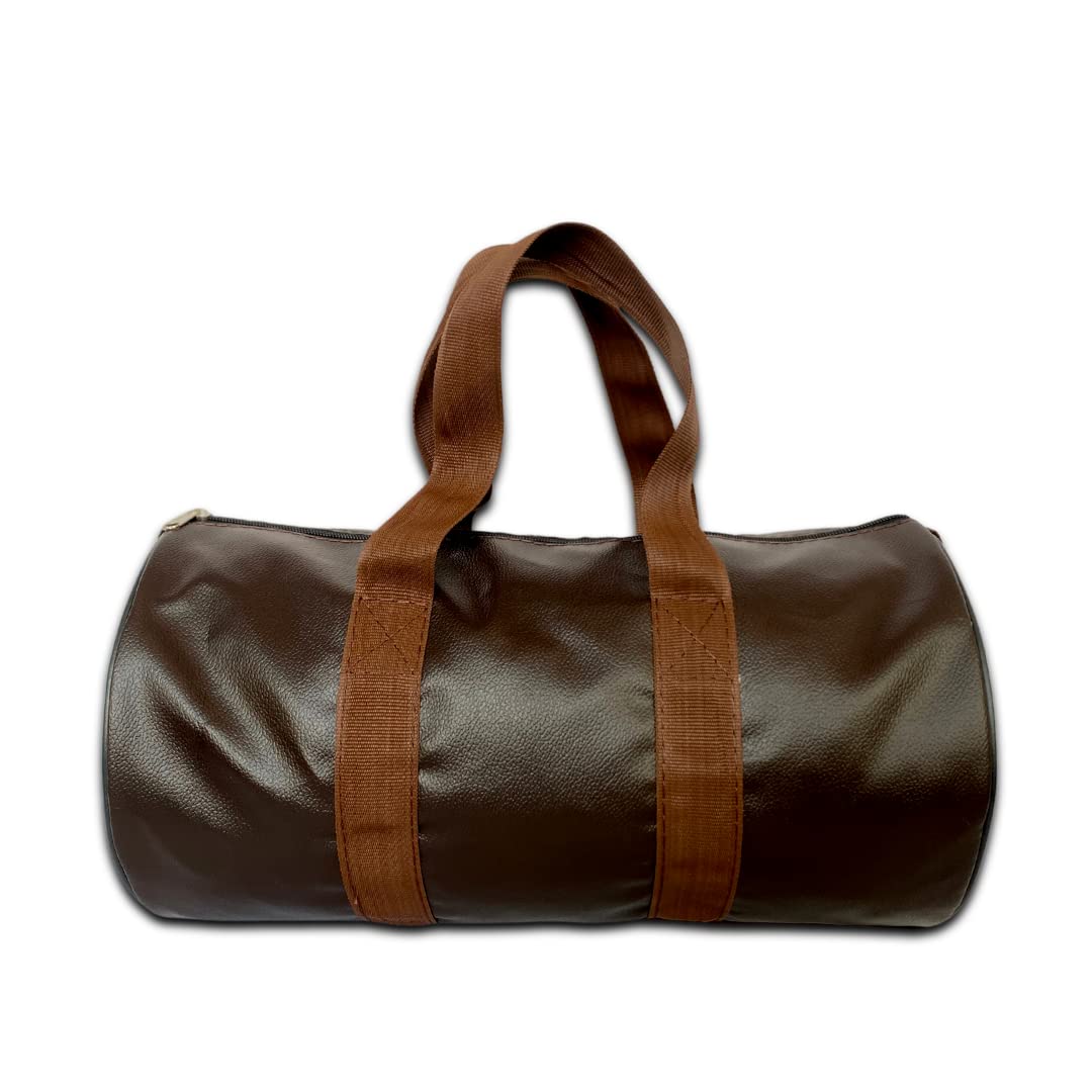 Brown Faux Leather Duffel Bag Stylish & Lightweight Travel Duffle Bag, Premium Duffel Bag for Travelling & Gym-image-23