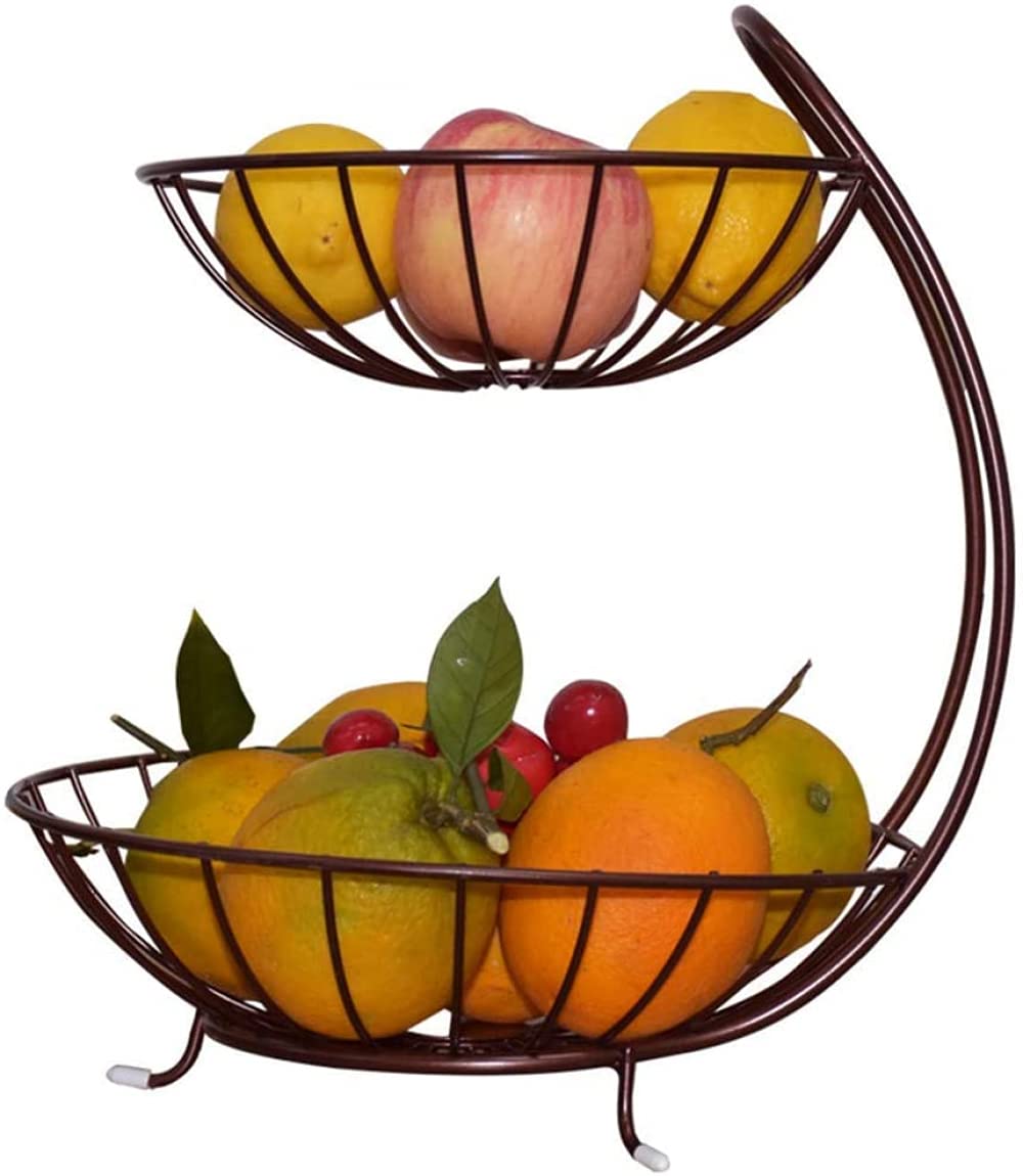 CNfhFRY fruit bowl， 2 Tier Countertop Decorative Bowl Stand for Vegetable Snacks Bread