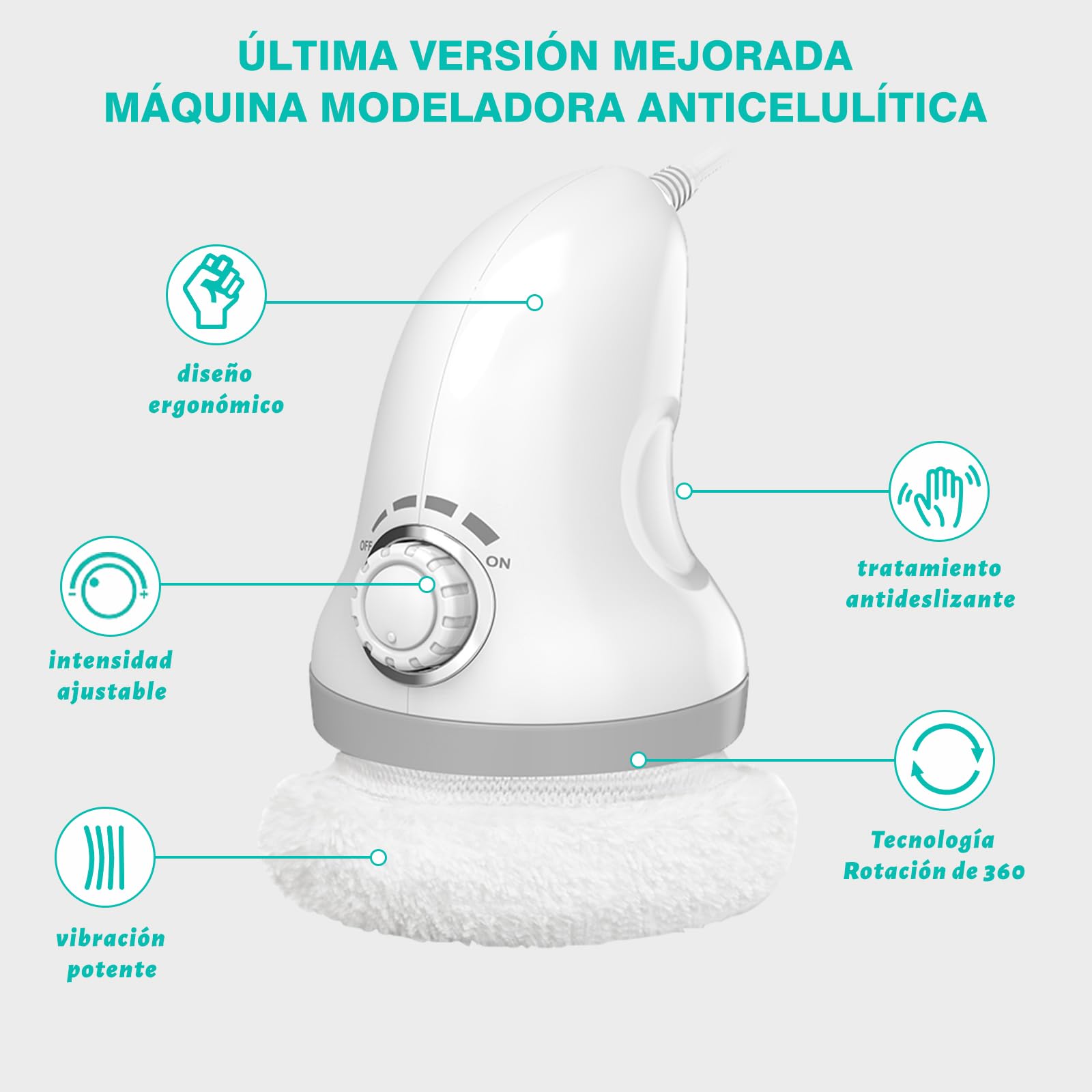 Masajeador Anticelulítico Eléctrico con 6 Almohadillas Lavables