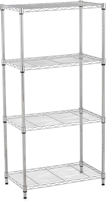 ASAB Storage Shelf 4-Tier Wire | Shelving Unit | Garage Wire Metal Shelf | with Large Heavy Duty Steel Layer Organiser Rack | 100KG Capacity