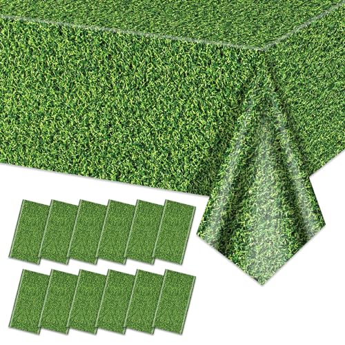 Hegbolke 12Pcs Green Grass Tablecloths, 86.6