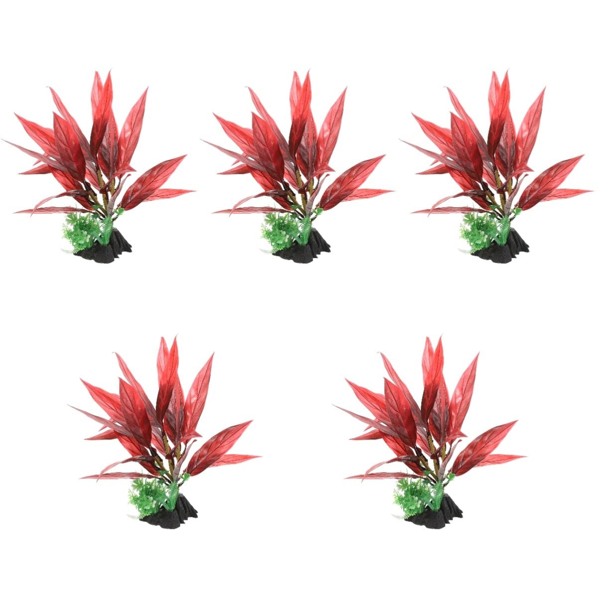 BESPORTBLE 5 Piezas paisajismo del Acuario decoración de pecera Plantas Artificiales realistas al Aire Planta Artificial Adornos Acuario Planta de vívida Planta el plastico