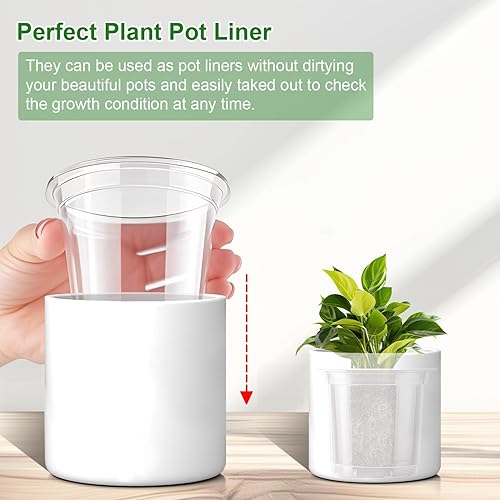 Vista 12 de SupKing Macetas transparentes para vivero de 5/4/3.5 pulgadas, maceta de plástico con agujeros de drenaje para trasplante de suculentas, esquejes