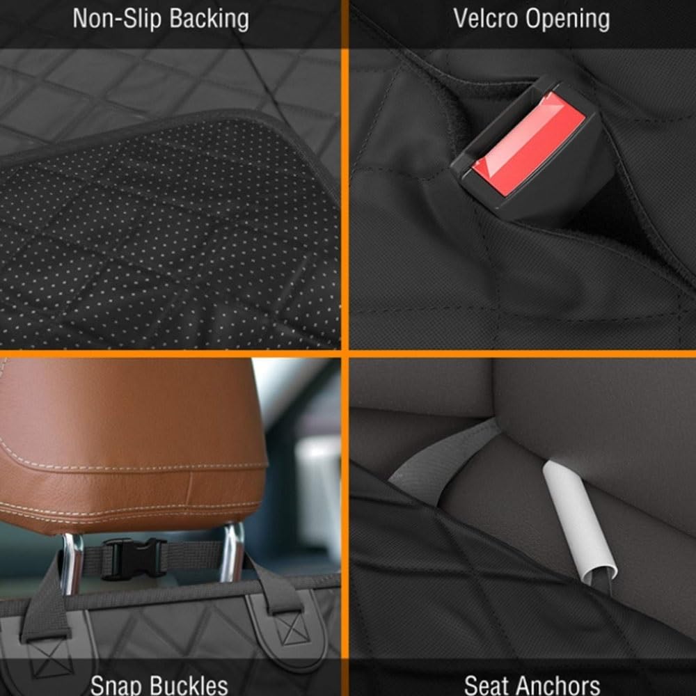 Funda Asiento Coche Perro Funda de asiento de coche para perro, hamaca para perro, manta para coche, funda para la parte trasera, Protector de coche para perro, 147x137cm Cubre Asientos Coche Perro