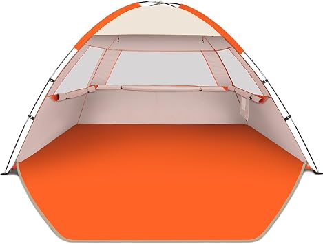 Gorich Beach Tent Sun Shelter for 3/4/6/8/10 Person with UPF 50+ UV Protection, Lightweight & Easy Setup Beach Shade Canopy, Portable Beach Shade Tent Beach Cabana