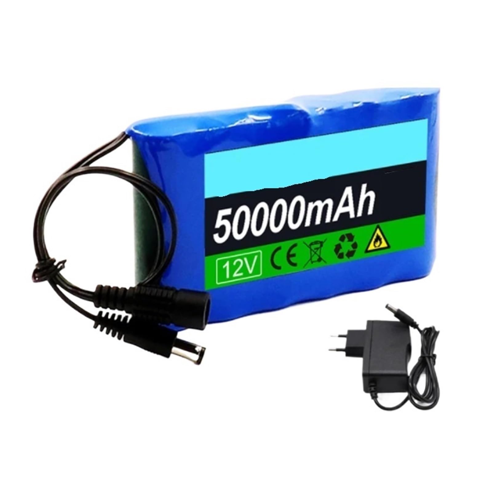 Batterie rechargeable 18650 3S2P 12 V 50000 mAh for caméra de surveillance CCTV(Battery+Charger)