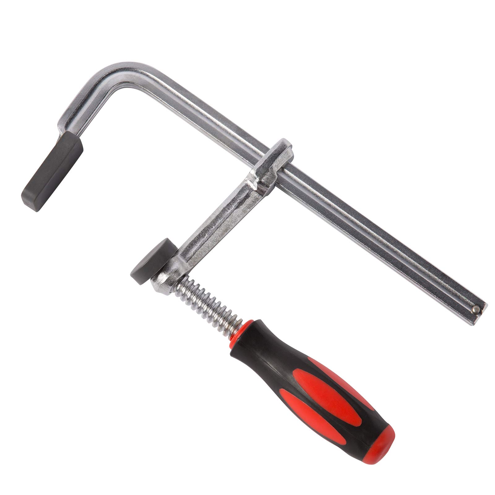 MaxPower Abrazadera Tipo F de 8" - Pack de 2 - Sargentos de Barra de Acero Tratado Térmicamente para Uso Mediano con Mango de Sujeción Ergonómico y Protectores de Mordaza