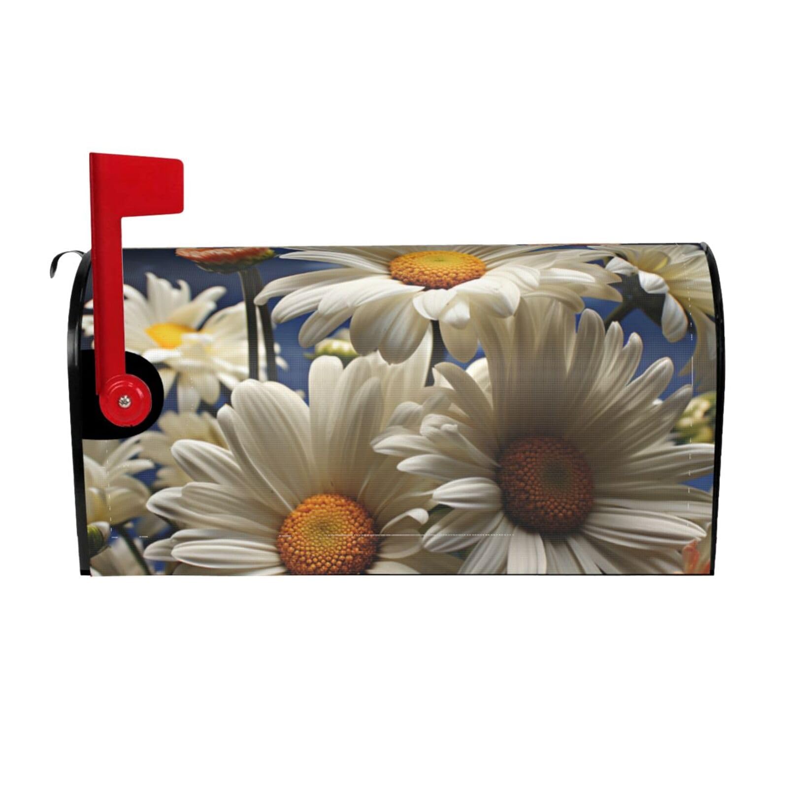 Floral Daisy Mailbox Covers Magnetic Wraps Post Letter Box Cover Garden Home Decor 25.5x21 in