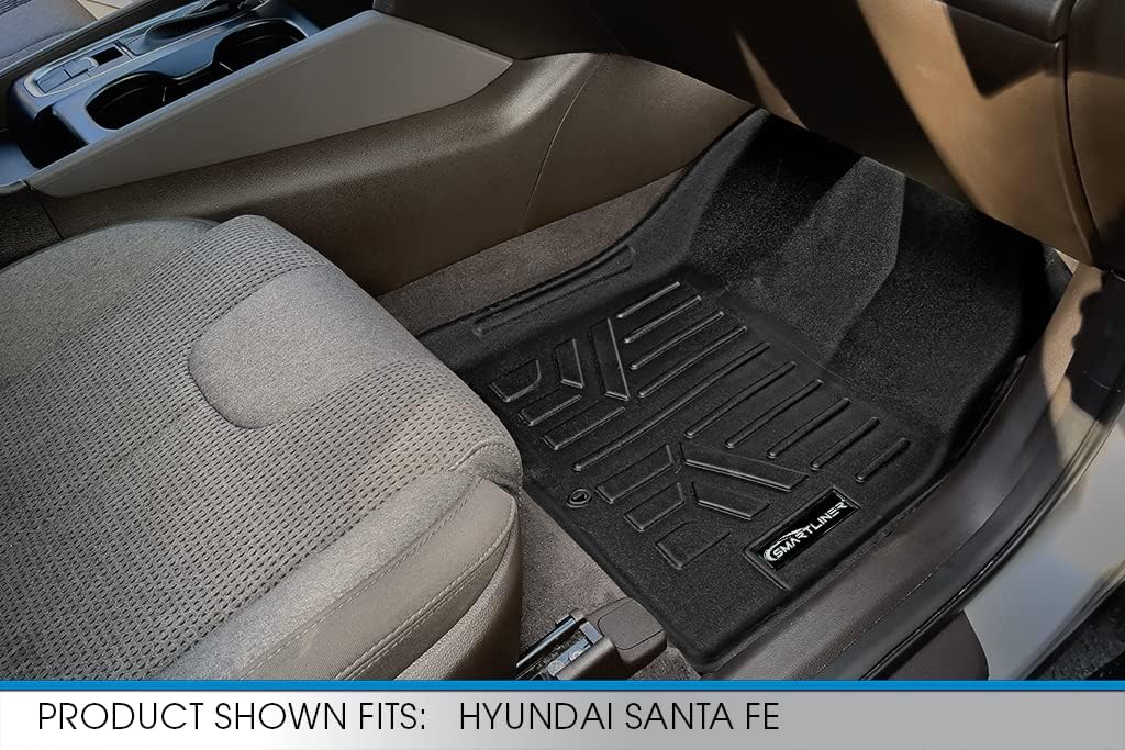SMARTLINER Custom Fit Floor Mats 1st Row Liner Set Compatible with 2019-2020 Hyundai Santa Fe - Image 3