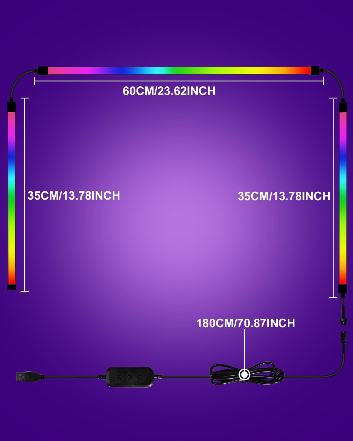 Ruban LED Sync Écran PC 32" Rétroéclairage Gaming RGBIC USB 5V