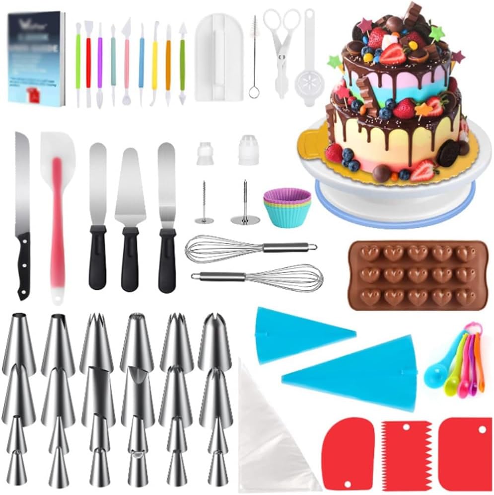 Cake Baking Tools 117 Piece Set Cake Turntable Set Cake Turntable Mounted Mouth Cream Bag Set