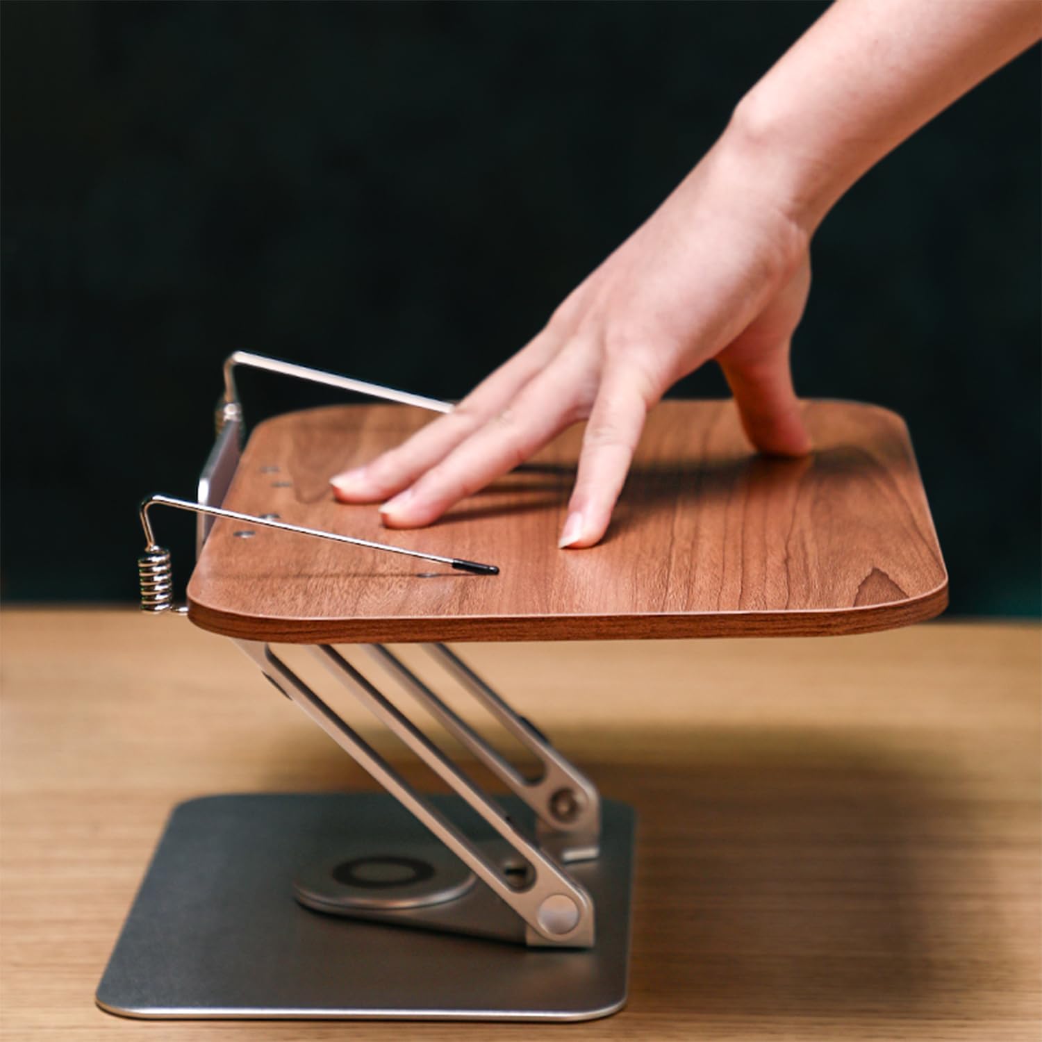 360° Swivel Book Stand for Reading, Book Stand for Reading Foldable Cookbook Stand Recipe Book Holder with Rotating Base & Elastic Page Clips for Music Scores, Recipe, Tablet, Laptop, Textbook (R06)