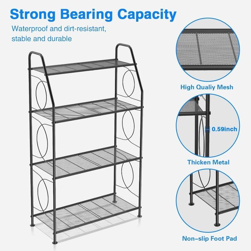 Flower pot stand Plant Stand, 4 Tier Shelf for Indoor Outdoor, Heavy Duty Metal Tall Stands Holder Rack for Living Room Balcony