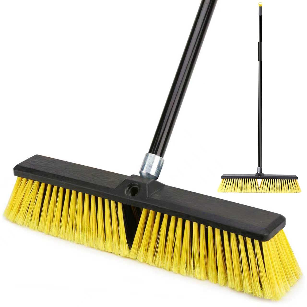 KeFanta scopa da esterno da 45 cm – resistente con manico lungo 160 cm per terrazze, vialetti, garage, cortili, magazzini e pulizia di pavimenti in cemento, giardino per