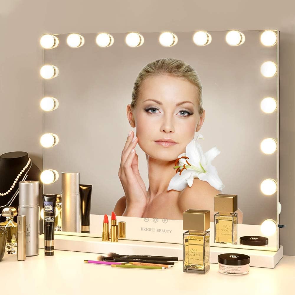 Limited Stock Zdorzi Vanity Mirror Makeup Mirror with Lights,Large Hollywood Lighted Vanity Mirror with 18 Dimmable LED Bulbs ,3 Color Modes,Touch Control for Dressing Room & Bedroom,Tabletop or Wall-Mounted (XL) Buy 1 get 1 🔥 Zdorzi Vanity Mirror Makeup Mirror with Lights,Large Hollywood Lighted Vanity Mirror with 18 Dimmable LED Bulbs ,3 Color Modes,Touch Control for Dressing Room & Bedroom,Tabletop or Wall-Mounted (XL)