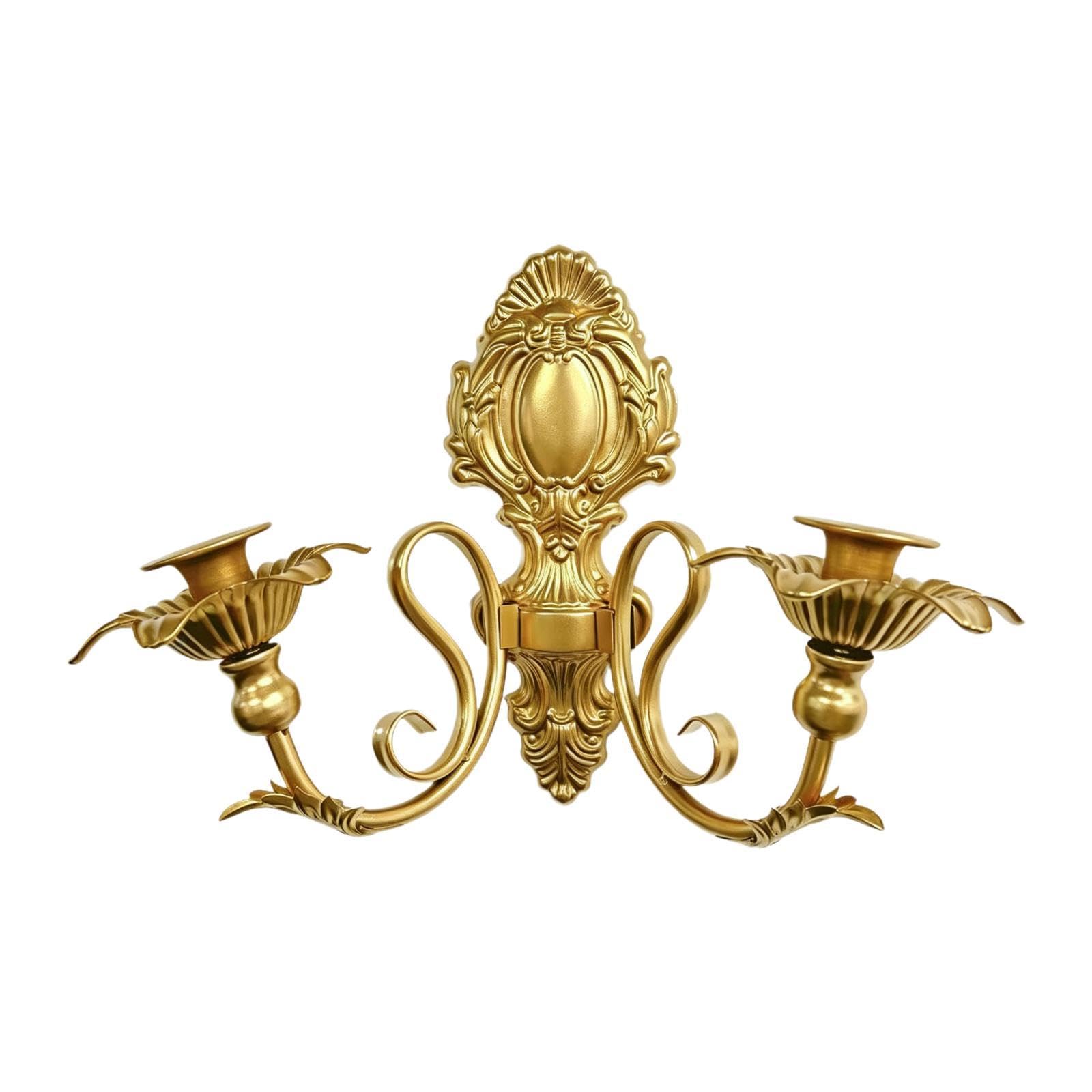 Candelabro de metal decorativo de 35cmx28cm: portavelas de pared europeo