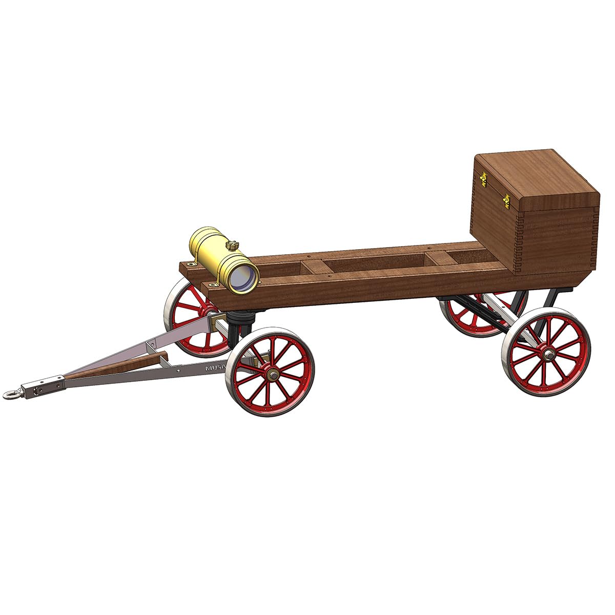 Metall 4-Rad-Lenkung Flachbett Transportwagen für HM-01 Hit and Miss Motor Modell + (Grundausstattungskasten+Kraftstofftank+Ölrohr) Zubehör-Triade + (CDI-Zünder+Zündkerze) Kit