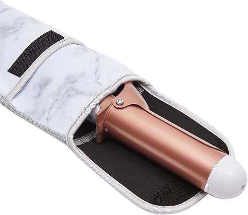 Miniatura 6 de Glamlily Bolsa de herramientas de neopreno para el cabello – Funda de rizador de viaje resistente al calor – Funda de hierro plano de mármol –