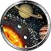 12" Porthole Instant Space Ship Window View Solar System #2 Silver Wall Sticker Kids Decal Room Home Art Décor Graphic Small