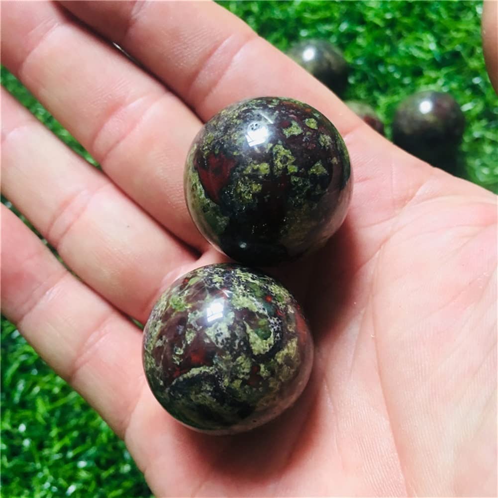Ornamenti di Cristallo 3,5 cm Quarzo Naturale Pietra di Sangue Sfera di Cristallo Palla Magica Decorazione della casa 2 Pezzi