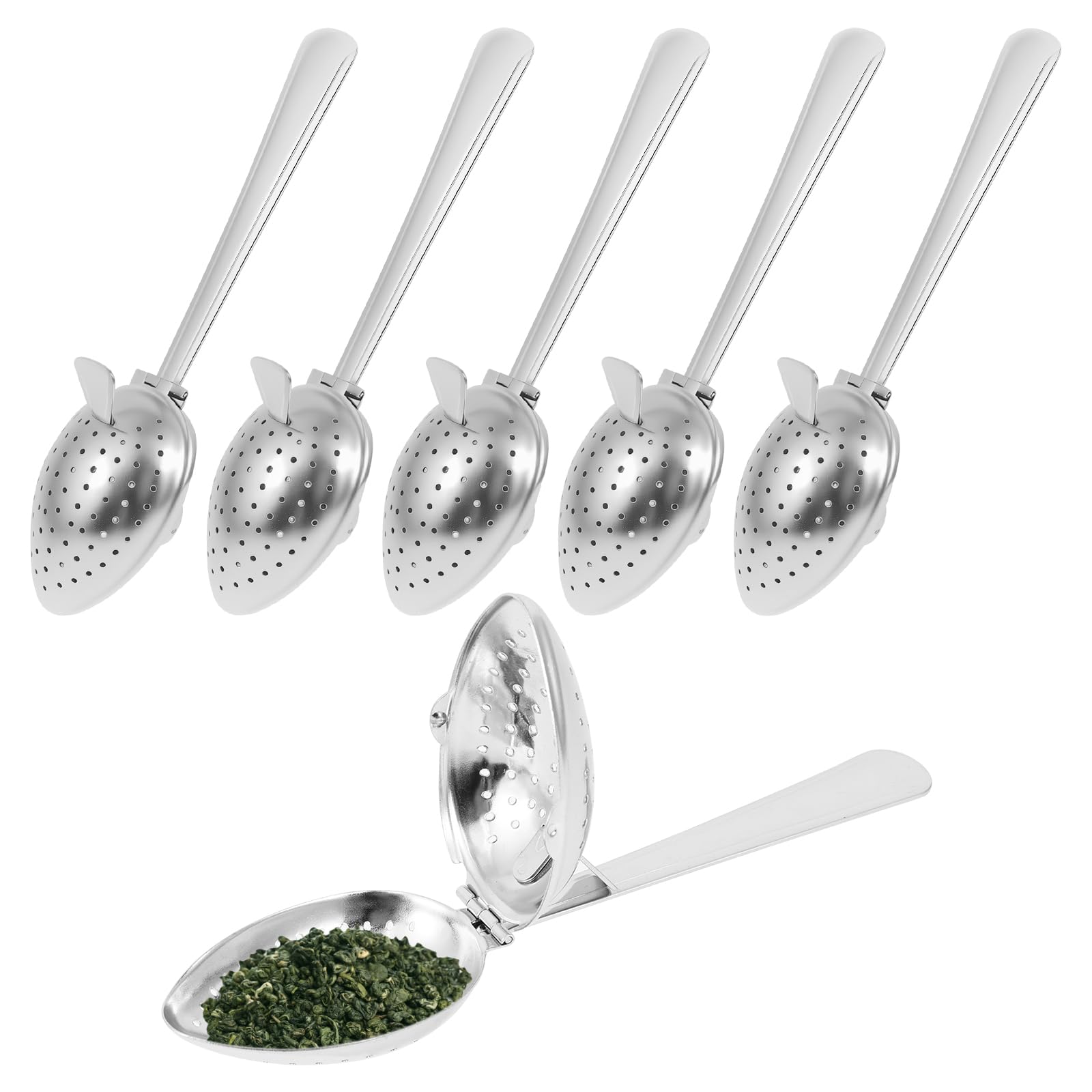 LCZNXJJY 6 PCS Long Handle Tea Infuser, Stainless Steel Tea Strainer Spoon, 5.9