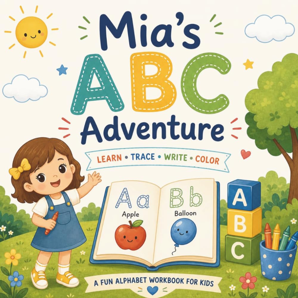 Mia's ABC Adventure: A Letter Tracing & Coloring Book for Preschool and Kindergarten