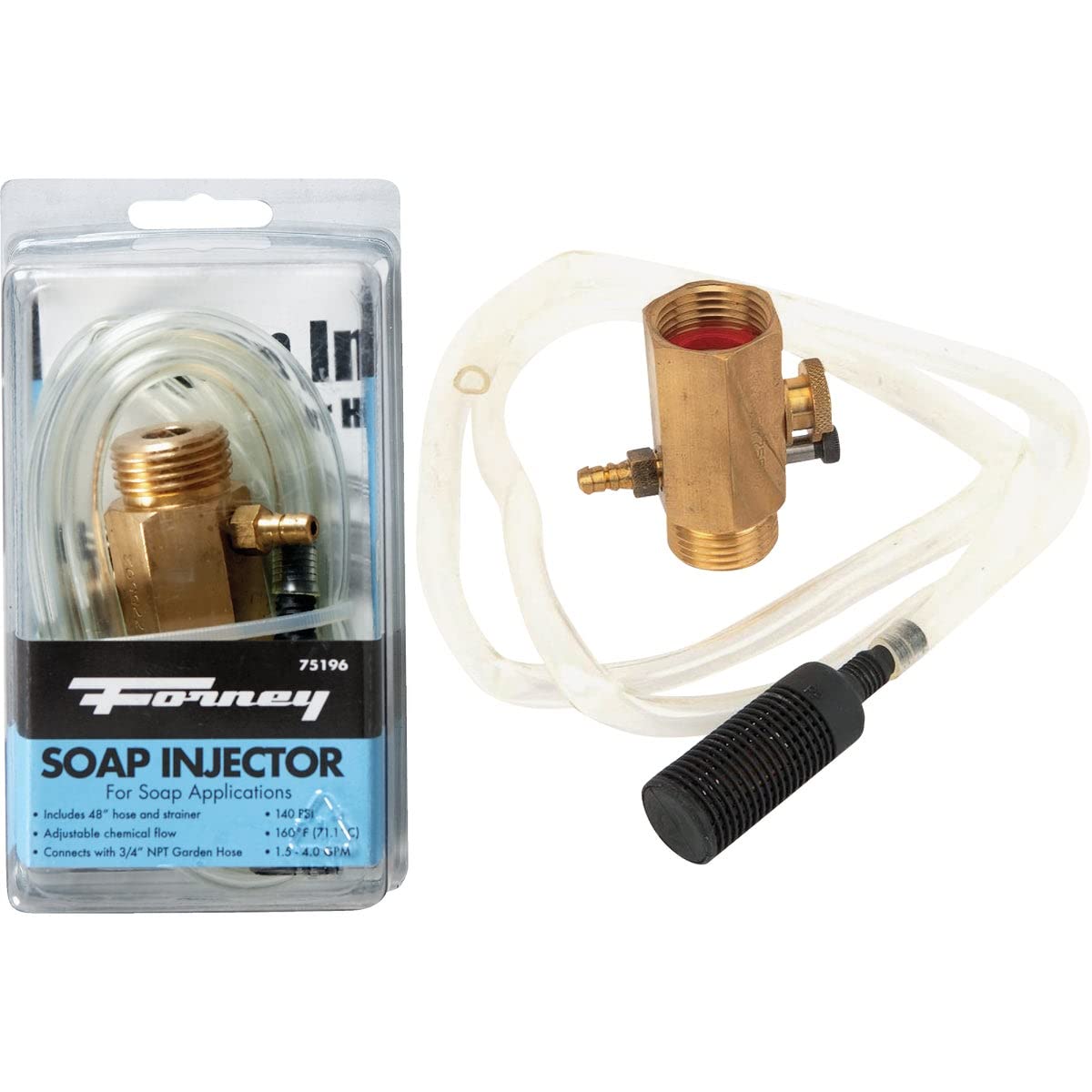 Forney 75196 - Accesorios de limpieza a presión, inyector de detergente con manguera