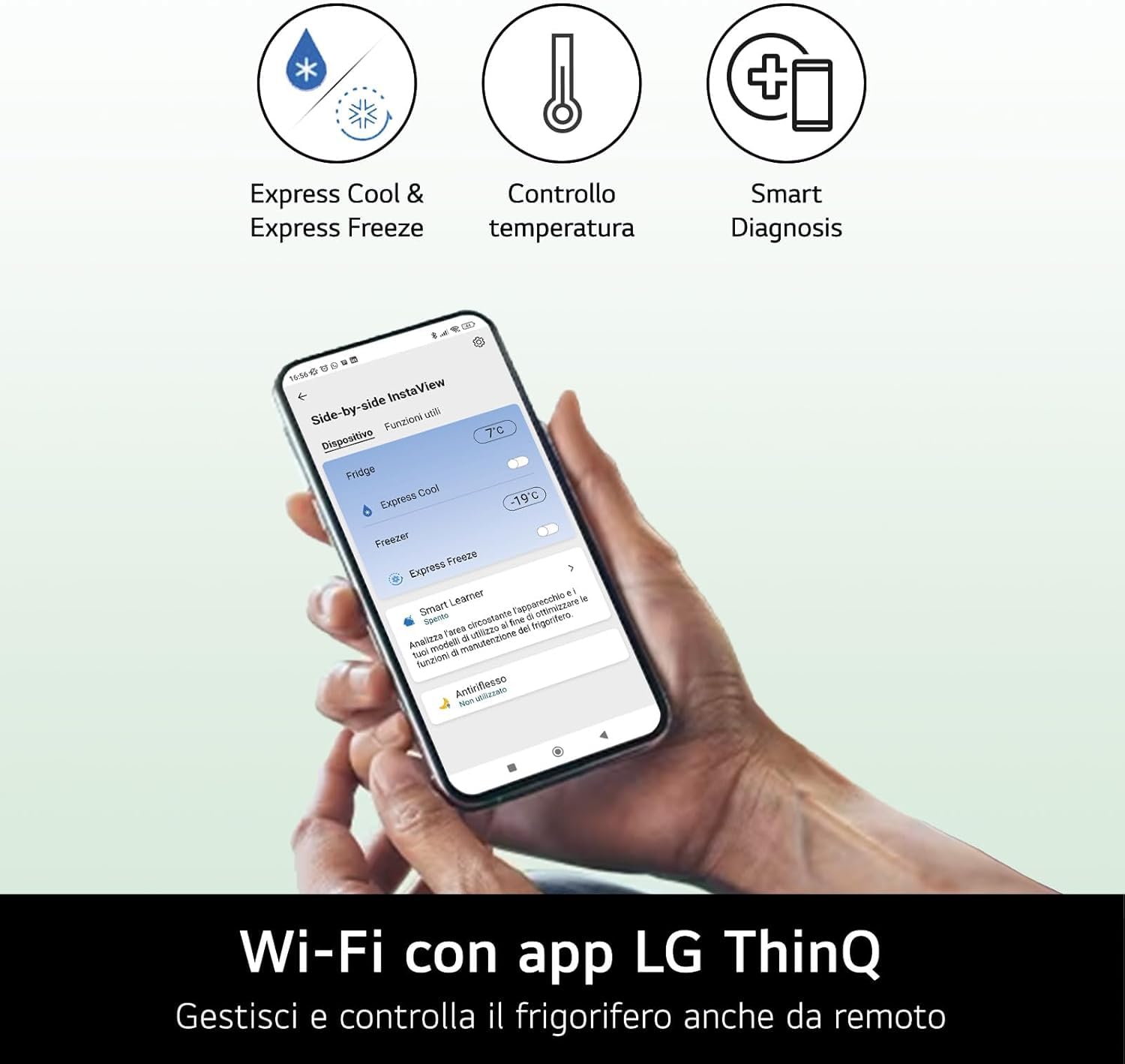 LG GBB567PZCMB Frigorifero Combinato Total No Frost, 462L, Larghezza 70cm, Wi-Fi, Door & Linear Cooling, Cassetto Fresh Balancer, Display Esterno, Compressore Smart Inverter, Inox