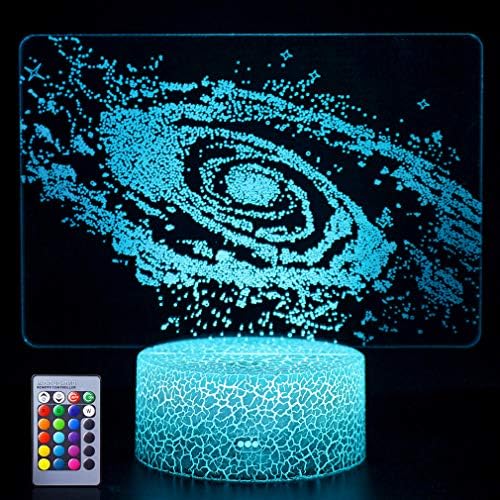 Galactic System 3D LED Night Light Universe Space Galaxy Optical Illusion Lamp with Remote Ideal Gifts for Kids Boys and Girls on Birthdays or Christmas(Galactic System)