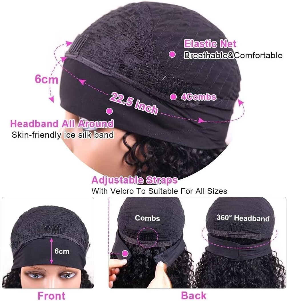 parrucca donna capelli veri umani Straight Human Hair Wigs18 Inch Wear and Go Guleless Wig Human Hair Headband Wigs For Black Women Parrucca Donna Straight Wig Human Hair 180% Density