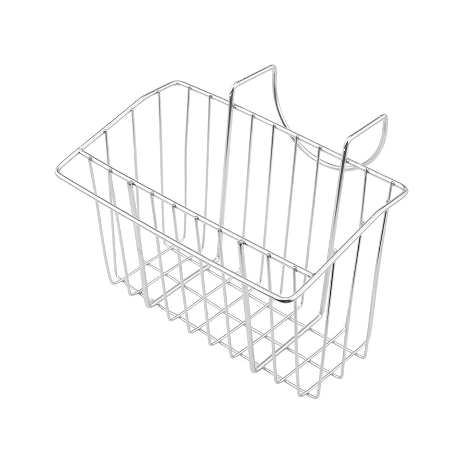 Uptuoli Silver Sponge Holder For Kitchen Sink, Movable Brush Holder, Dish Cloth Hanger, Hanging Caddy, Hooked Sink Caddy Sponge Holders, Sinks Basket Brush Holders, Soap Rack, Dishwashing Cloth Rack, Stainless Steel