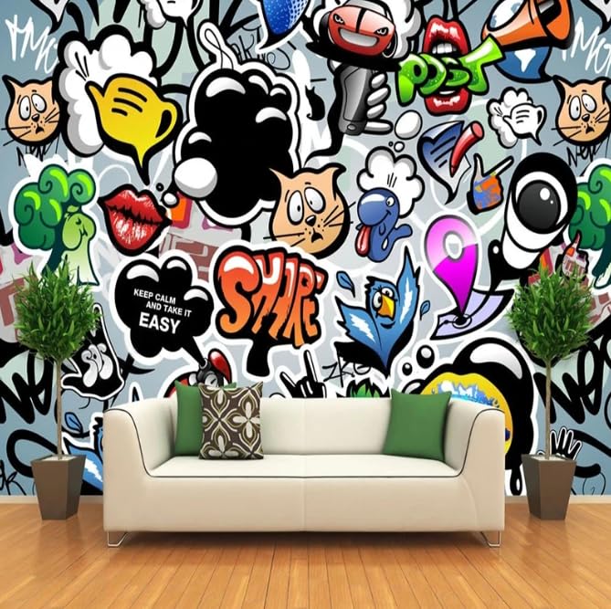 Papier peint enfant graffiti 3D pour relooker une chambre de garçon ou fille