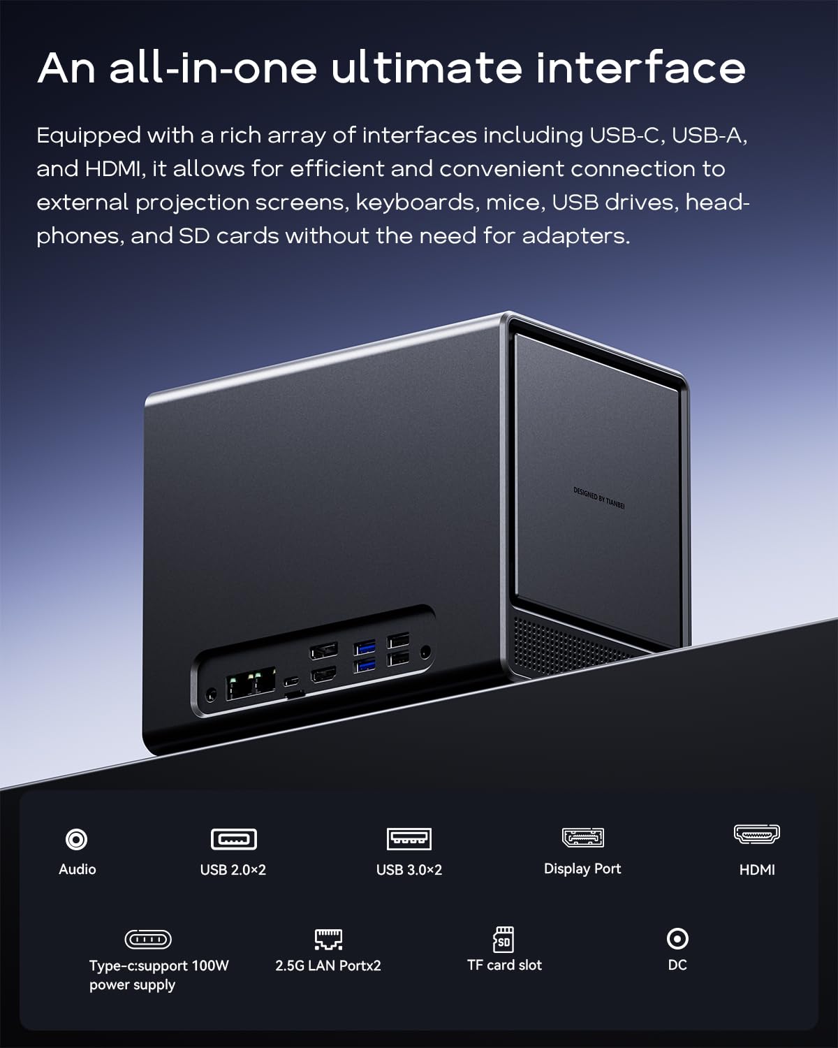 AOOSTAR Ryzen 7 5825U 4 Bay NAS Mini PC, Kein RAM Keine SSD NAS Desktop Computer, 2*M.2 NVMe-Steckplätze, 2,5"/3,5" SATA x4-Speicher(bis zu 4x22TB) Keine Festplatte, nur 4 Festplattenrahmen Kein OS