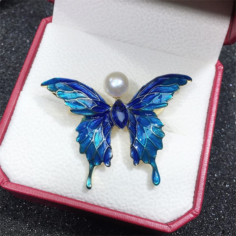Niebieska broszka odzież Akcesoria broszka Znakomite panie Cork Pearl broszka Pearl Akcesoria Corsage