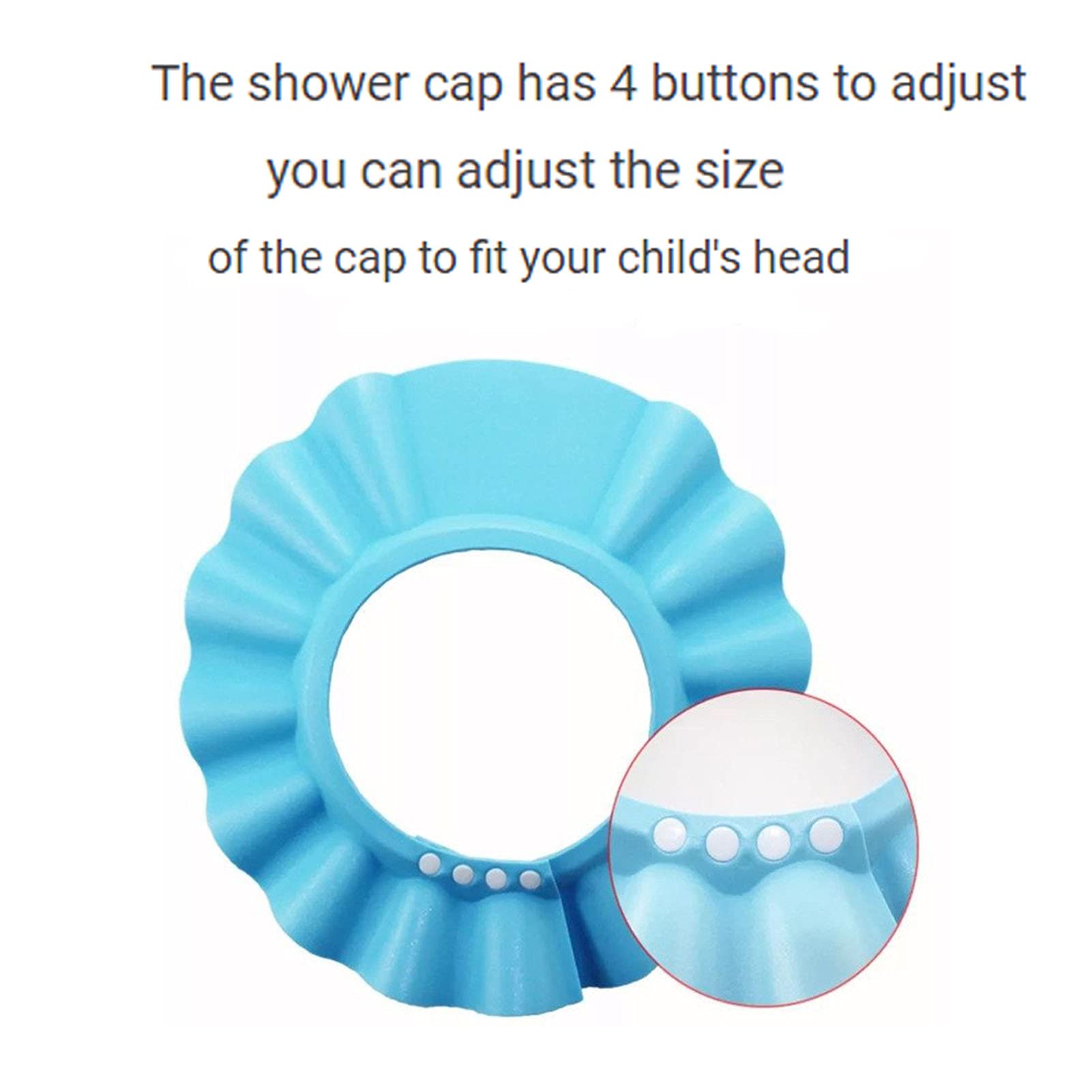 3 Pezzi Cappello Doccia Bambini, Doccia Cap per Bambino, cuffie per la doccia regolabili per impedire all'acqua di fluire verso gli occhi e il viso
