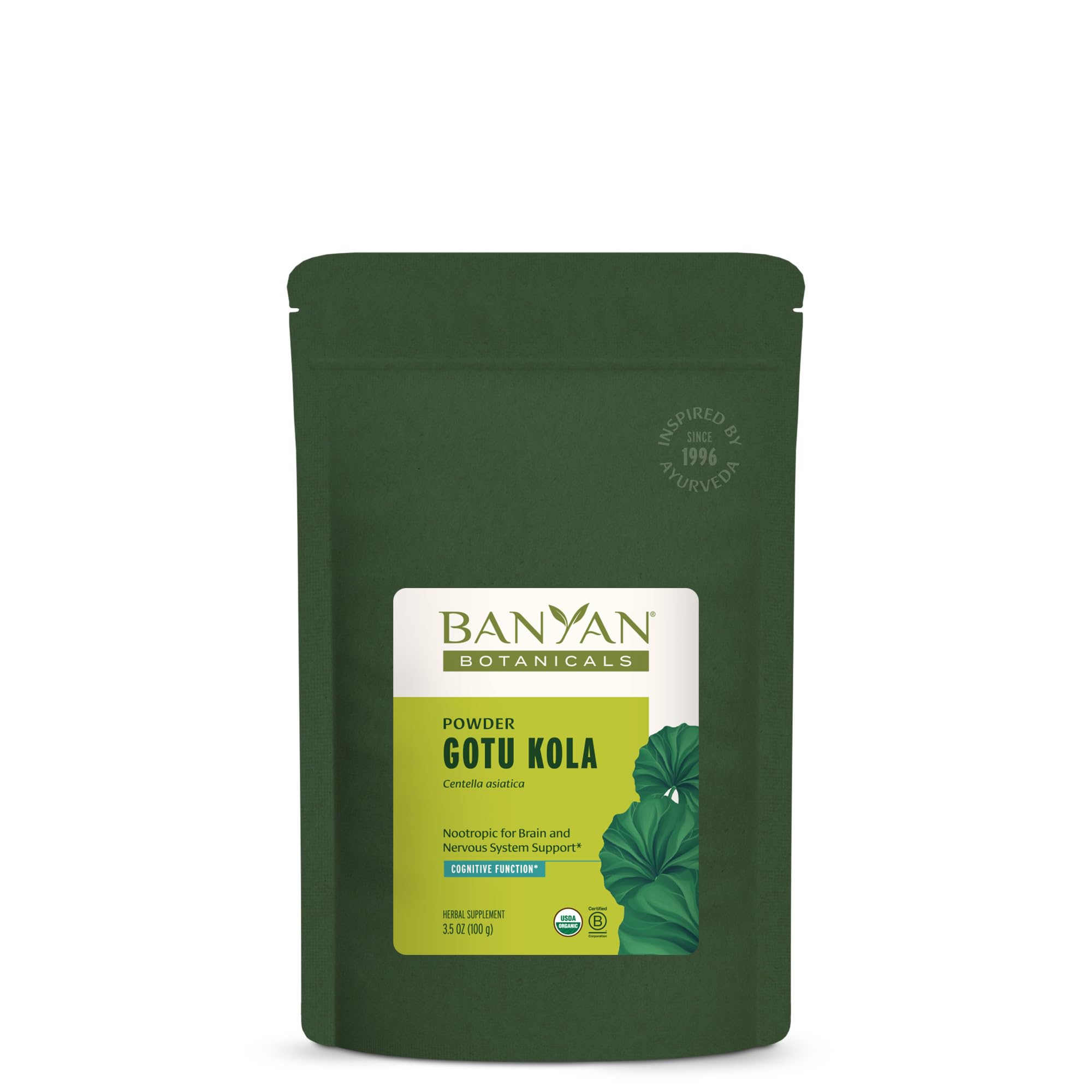 Banyan Botanicals Gotu Kola Powder – Organic Brahmi (Centella Asiatica) – Calming Nootropic Herb for Nervous System Support & Healthy Skin* – 1 lb. – Non-GMO Sustainably Sourced Vegan — Amazon image 7