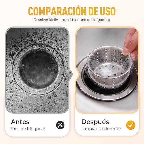 Miniatura 6 de Bolsa de malla para colador de drenaje para fregadero de cocina, bolsa portátil para colador de fregadero, perfecta para cocineros caseros (200)