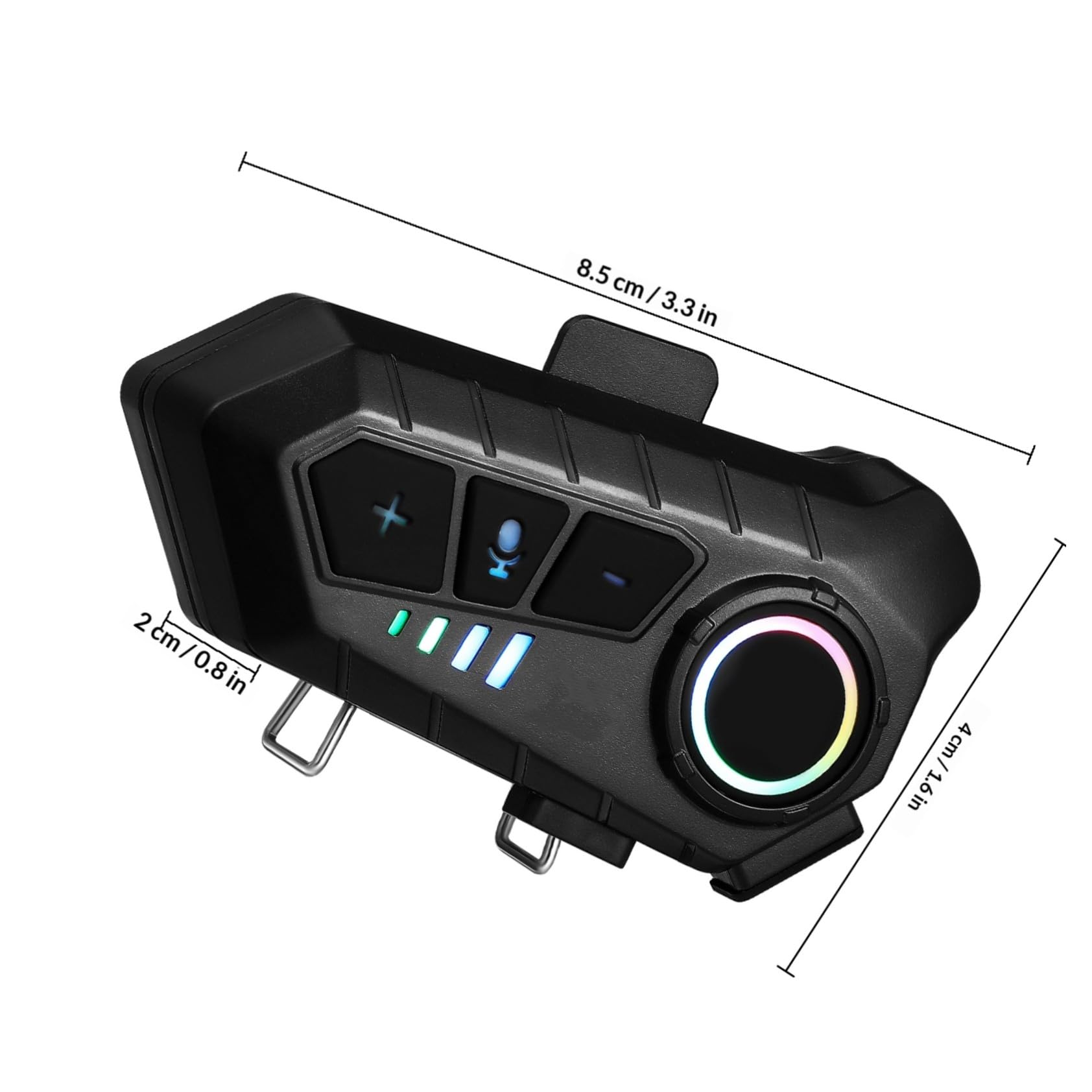 Cabilock Auricolare Wireless per Casco Moto, Batteria 1000mah, Nero