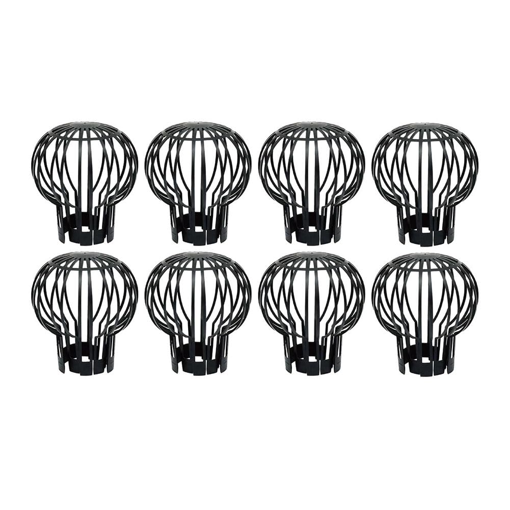 Pinafresa 8Pcs Plastic Gutter Guards, Downpipe Leaf Guard, Downspout Filter, Drain Pipe Debris Dirt Protector, Drain Cover Easy Install Easy to Use