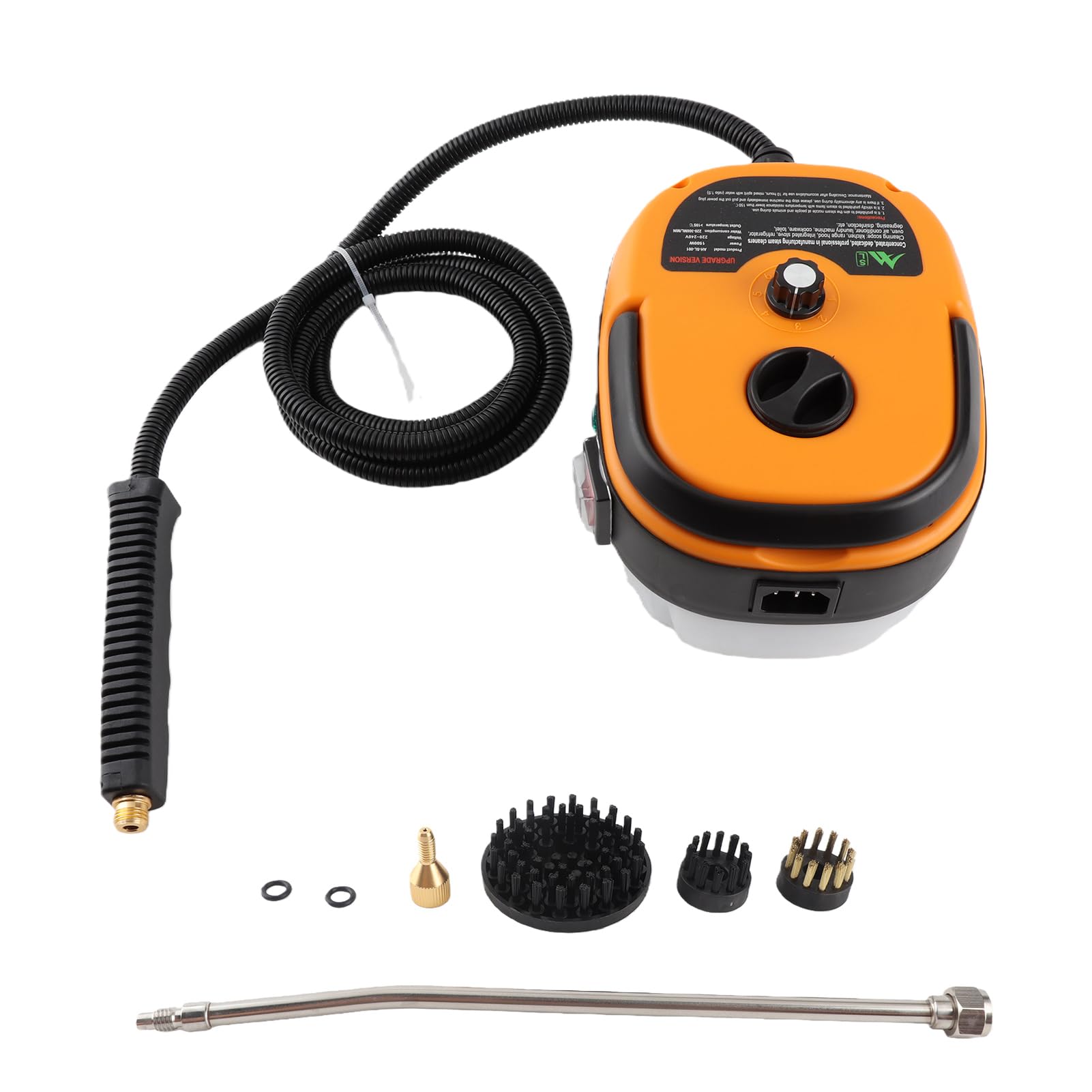 Limpiador de Vapor de Mano portátil de 2500 W, máquina de Limpieza a Vapor presurizada de Alta Temperatura con Cabezales de Cepillo para Muebles de Cocina, baño y Coche