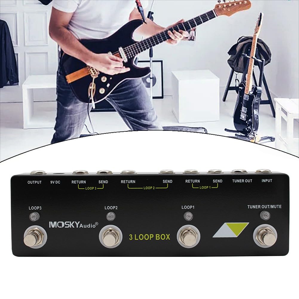 Pédale de boucle de guitare, pédale d'effet pour Moskyaudio, enregistreur à 3 boucles, True Bypass, tuner mute, coque en métal pour guitaristes