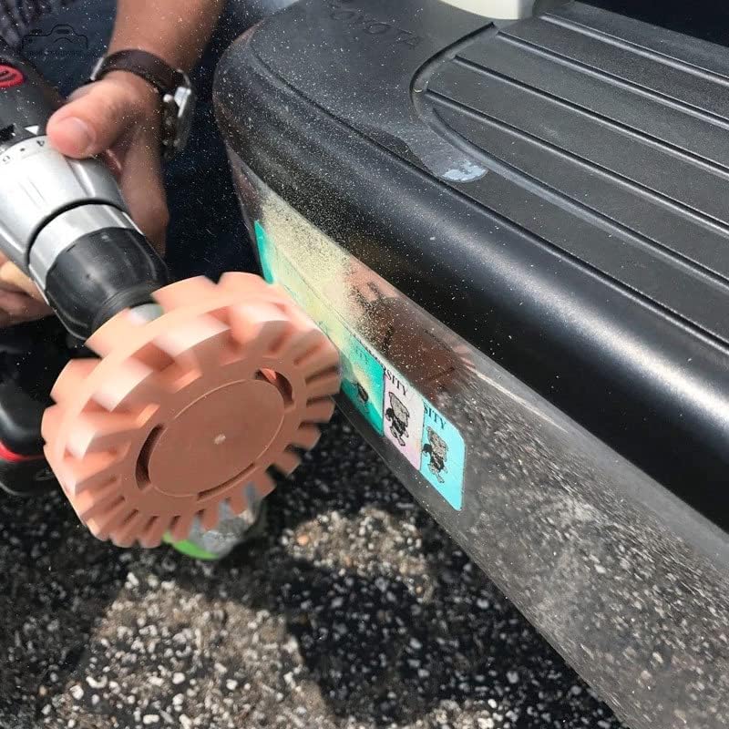 Miniatura 4 de Kit de herramientas de rueda de borrador de 6 piezas, herramienta de eliminación de adhesivo de 4 pulgadas, rueda de goma resistente con adaptador