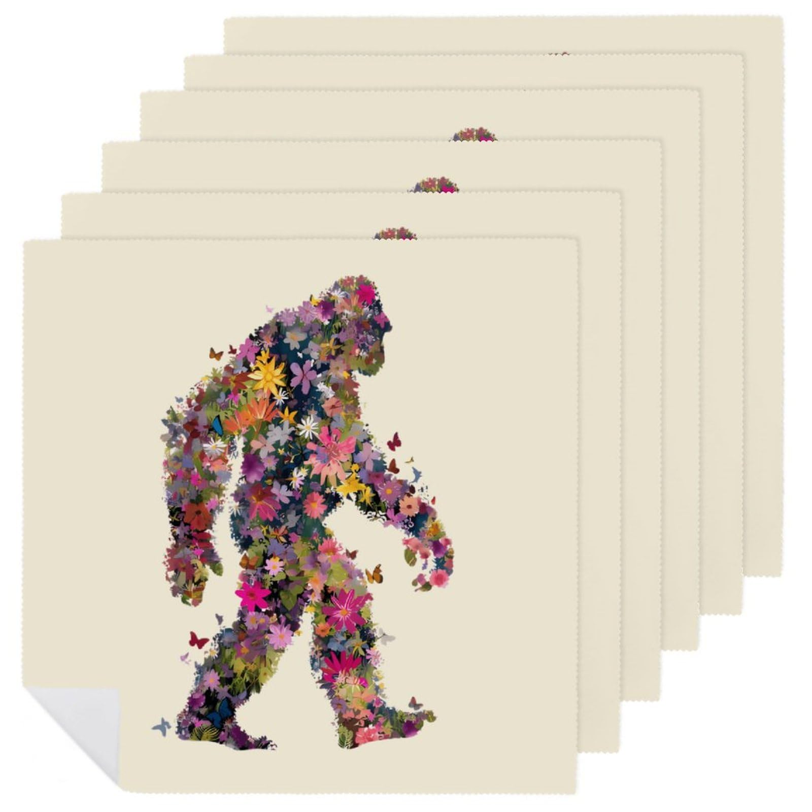 Servilletas cuadradas para bodas y banquetes Sasquatch con diseño floral