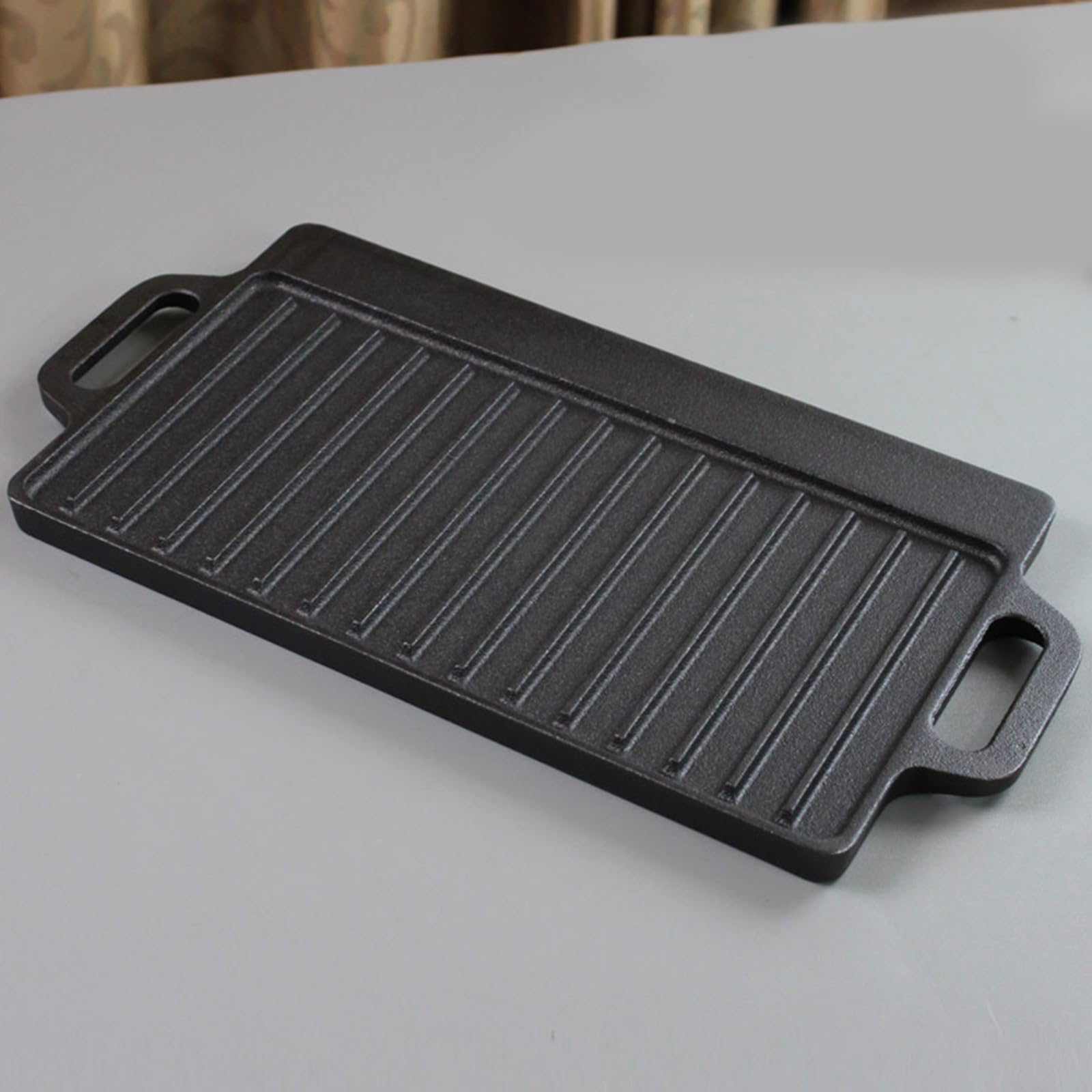 Griglia e piastra in ghisa con design liscio e strutturato padella reversibile per piano cottura forno grill in ghisa