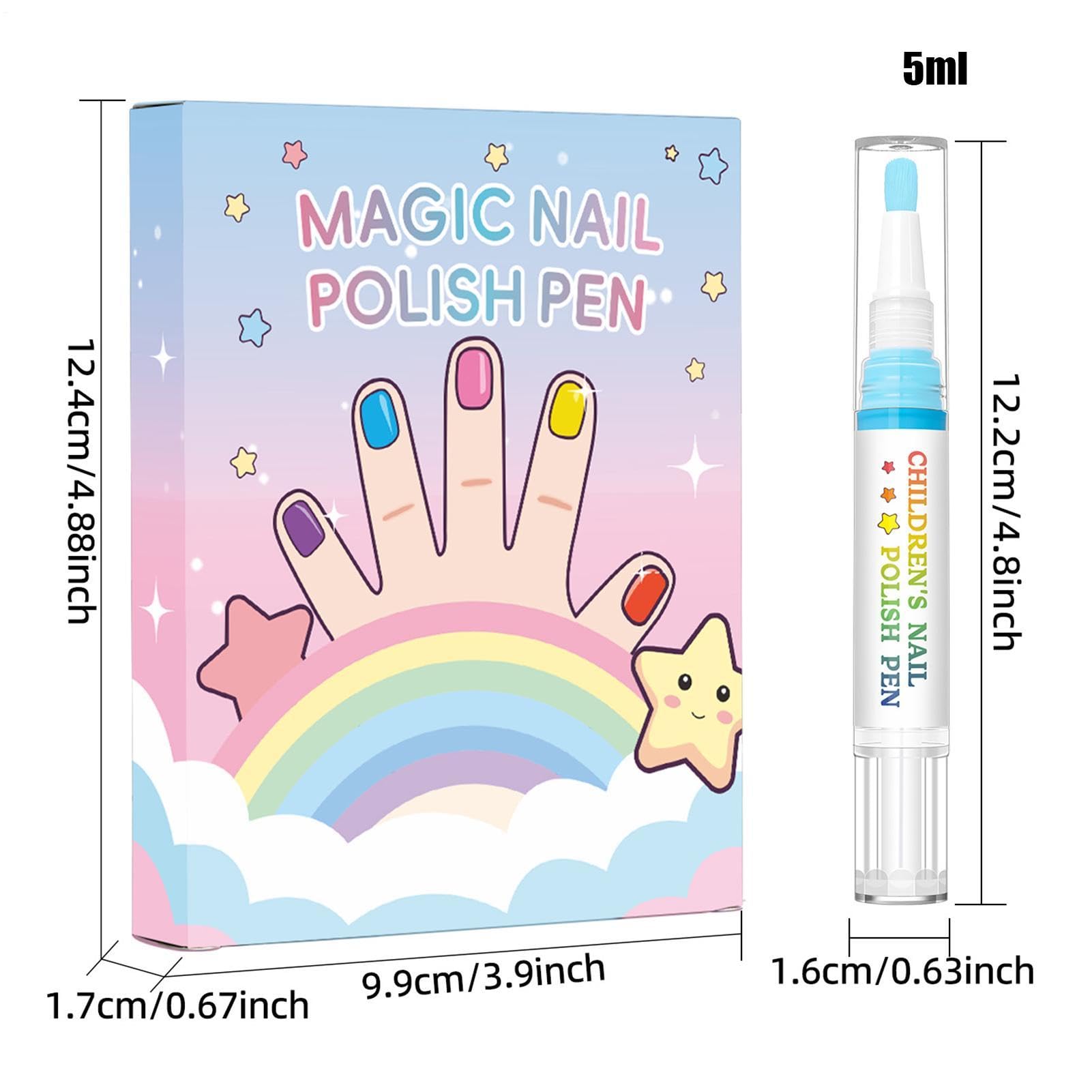 Lápices de esmalte de uñas para niños, 6 colores, de secado rápido, resistente al agua, para uñas de dedos, para manicura, cumpleaños, Navidad, niñas y uñas