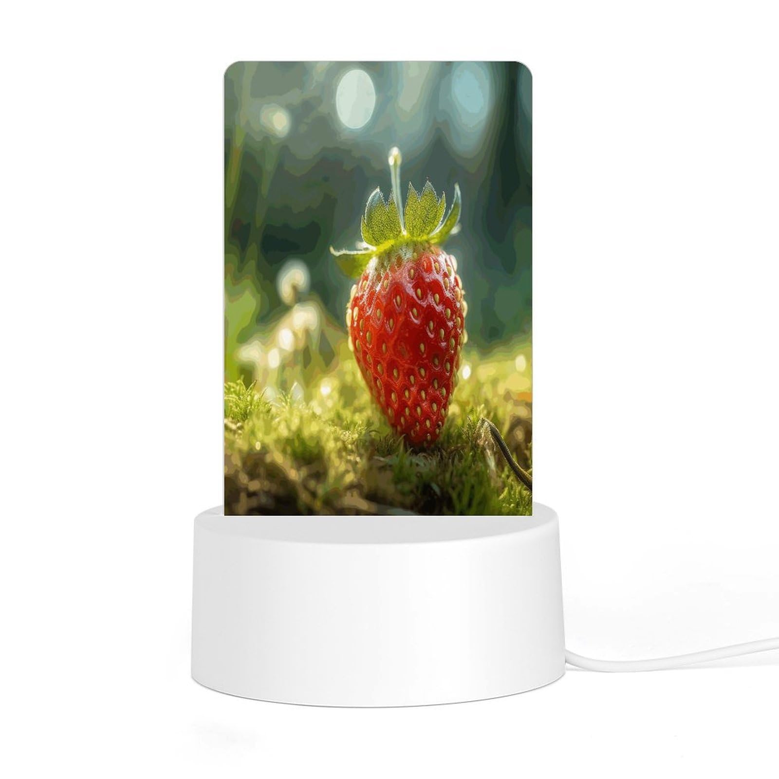Adfgyerh Style Strawberries On The Ground Night Light Acrylic Material Easy Installation, Home Decor Usb Interface Power Supply, Lamp For Restaurant Bar Cafe Room Decor